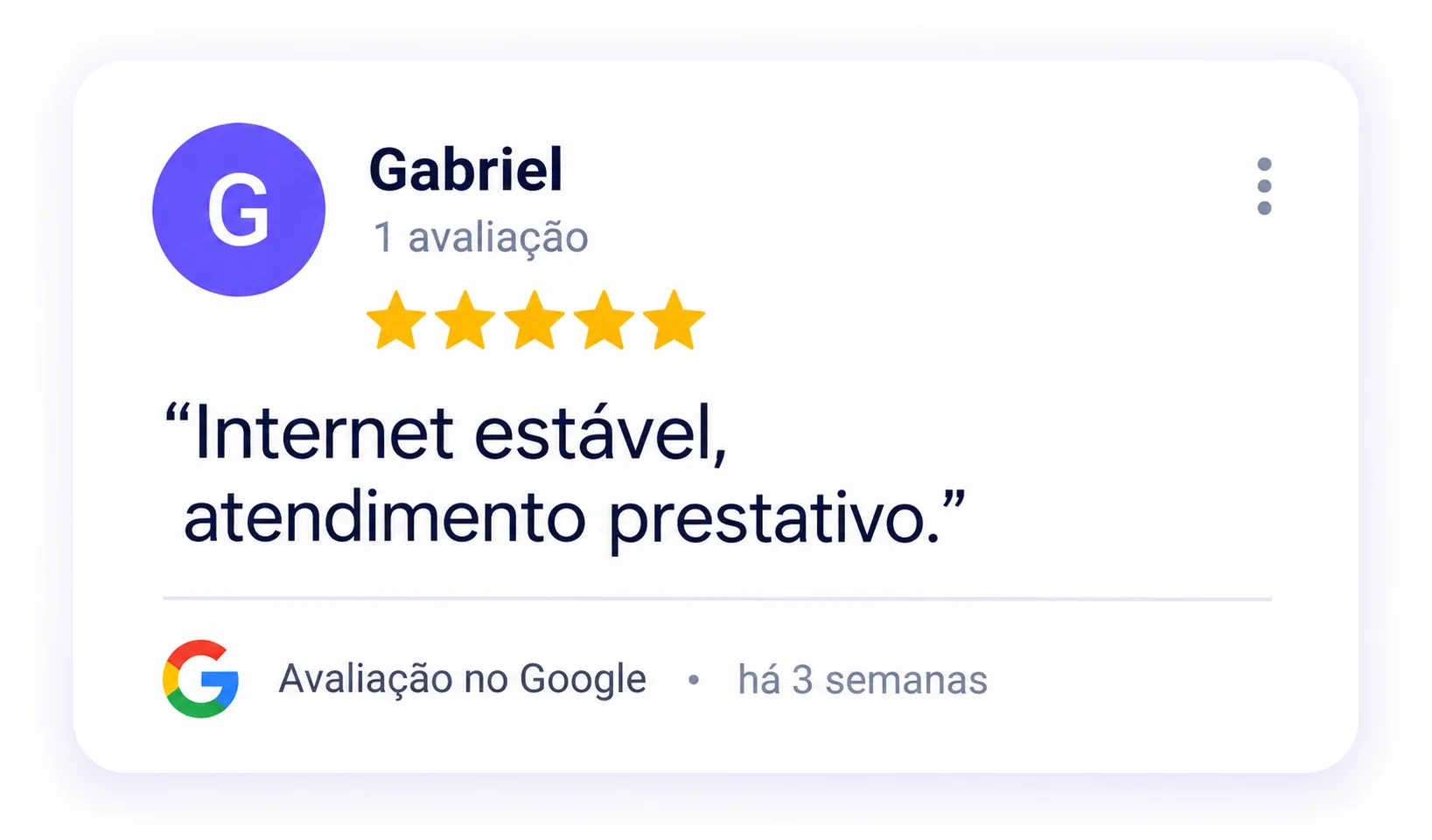 Cartão de Avaliação Google Minimalista