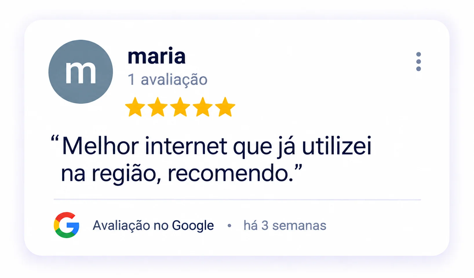 Cartão de avaliação Google moderno